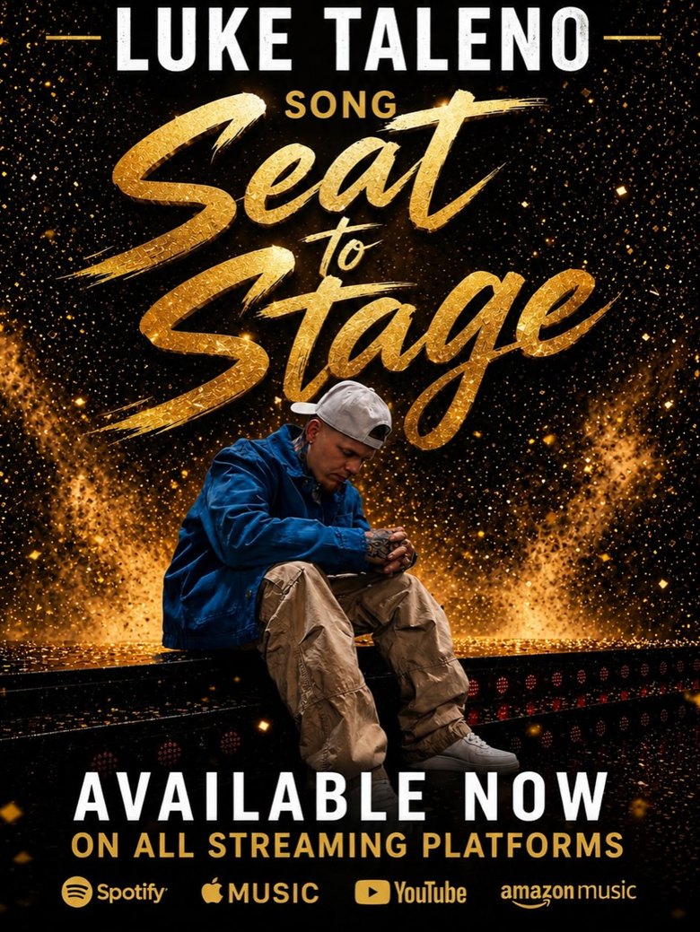 Luke Taleno — 'Seat to Stage' single cover, available now on Spotify, Apple Music, YouTube and Amazon Music